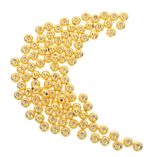 FONDOTIN 100 Stück Goldene Spacer Perlen aus Kupfer Nahtlose Runde Schmuckperlen mit Poliertem für DIY Armbänder Halsketten Ohrringe Vielseitig für Schmuckherstellung von FONDOTIN