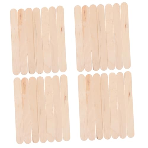 FONDOTIN 100 Stück Holz popsicle sticks Glatte Oberfläche Stabile Eisstäbchen zum Basteln und Eisstäbchen DIY Kinderfreundlich Naturfarben Holzstäbchen für Kreative Handarbeiten von FONDOTIN