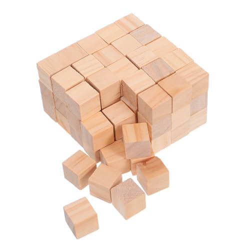 FONDOTIN 100 Stück Holzklötzchen Naturbelassen Glatte Holzwürfel zum Basteln DIY Bausteine für Erwachsene Kreative Dekoration von FONDOTIN