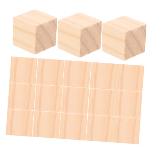 FONDOTIN 100 Stück Holzwürfel Blanko Naturholz Bastelwürfel Glatte Holzblöcke zum Bemalen Dekorieren DIY Holzbausteine für Erwachsene Lernspielzeug von FONDOTIN