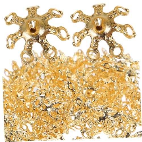 FONDOTIN 100 Stück Kupfer Anhänger Perlenkappen DIY Schmuckzubehör Langlebige Endkappen für Armbänder Halsketten Kreative Bastelmaterialien für Schmuckherstellung von FONDOTIN