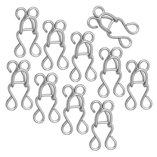 FONDOTIN 100 Stück Metall Haken und Ösenverschlüsse für Kleidung Unsichtbare Nähhaken für Pullover Anzüge Hüte und DIY Projekte Silberfarbene Nähzubehörteile Langlebig und Praktisch von FONDOTIN