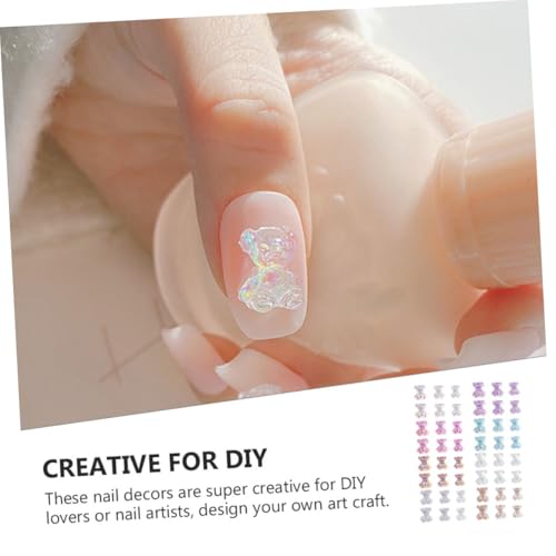 FONDOTIN 100 Stück Nagelkunst Nail Art Sticker DIY Maniküre Dekorationen Mix Farben Resin Modellierung Nageldekors für Kreative Nagelgestaltung und Langlebige Fixierung von FONDOTIN