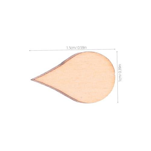FONDOTIN 100 Stück Natürliche Wasser Tropfen Holzscheiben für DIY Bastelprojekte Handgefertigte Holzteile zum Dekorieren Umweltfreundliche Holzchips für Kreative Handarbeiten von FONDOTIN