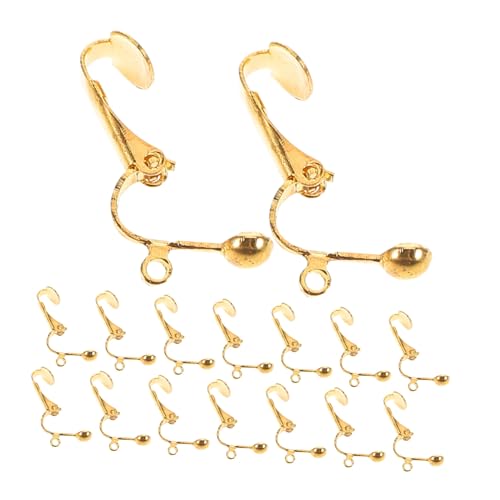 FONDOTIN 100 Stück Ohrclip Adapter Kupfer für Diy Schmuck Schmerzfreie Ohrclips ohne Ohrlöcher Langlebige Ohrring Befestigungen Geeignet für Schmuckherstellung Goldfarbig von FONDOTIN