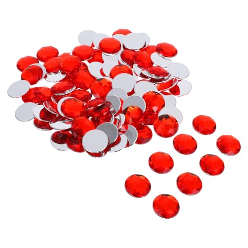 FONDOTIN 100 Stück Runde Acryl-Strasssteine Strasssteine mit flacher Rückseite zum Basteln Strass Flatback Flatback-Strasssteine für Bastelarbeiten gefälschte Kristalle rot FONDOTIN 100 Stück Runde Acryl-Strasssteine Strasssteine mit flacher Rückseite zum Basteln Strass Flatback Flatback-Strasssteine für Bastelarbeiten gefälschte Kristalle rot von FONDOTIN