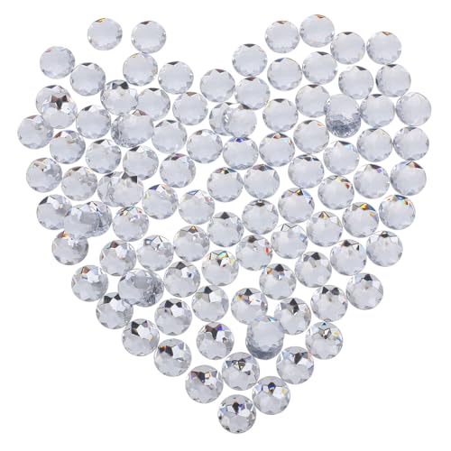 FONDOTIN 100 Stück Runde Acryl-strasssteine Gefälschte Kristalle Kristalldekor Vase -füllstoffe Nagel Strass Selber Machen Rote Flatback-strasssteine Edelsteine ​​zum Basteln Weiß von FONDOTIN