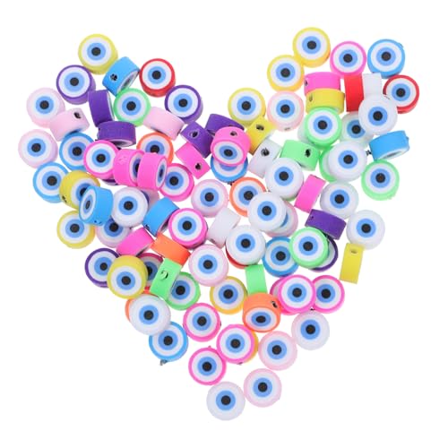 FONDOTIN 100 Stück Runde Charm Spacer Perlen Böse Augen Böser Blick Perlen Flache Runde Tonperlen Polymer Clay FONDOTIN 100 Stück Runde Charm Spacer Perlen Böse Augen Böser Blick Perlen Flache Runde Tonperlen Polymer Clay von FONDOTIN