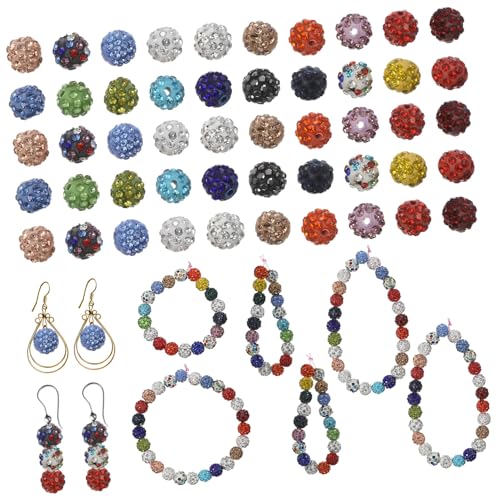 FONDOTIN 100 Stück Spacer Beads Bunte Schmuckperlen mit Präzisionsloch für Schmuckherstellung DIY Armbänder Halsketten Ohrringe Farben Mix Sparkling Strassverziert von FONDOTIN