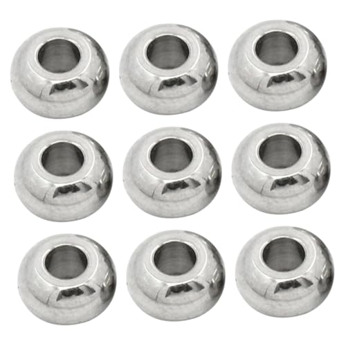 FONDOTIN 100 Stück Spacer Perlen Rund Glatt Silberfarbene Metallperlen zum Auffädeln für Schmuckherstellung DIY Armbänder Halsketten Zubehör FONDOTIN 100 Stück Spacer Perlen Rund Glatt Silberfarbene Metallperlen zum Auffädeln für Schmuckherstellung DIY Armbänder Halsketten Zubehör von FONDOTIN