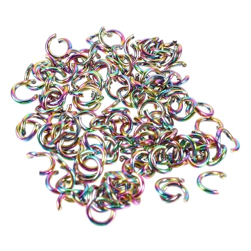 FONDOTIN 100 Stück Teiliges Edelstahl Schmuckzubehör Langlebige Bunte Offene Biegeringe Vielseitige DIY Sprungringe für Armband Halskette und Anhänger Herstellung Hautfreundlich Kompakt und FONDOTIN 100 Stück Teiliges Edelstahl Schmuckzubehör Langlebige Bunte Offene Biegeringe Vielseitige DIY Sprungringe für Armband Halskette und Anhänger Herstellung Hautfreundlich Kompakt und von FONDOTIN