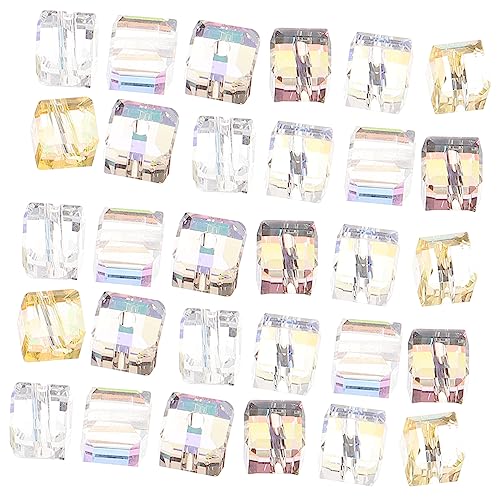 FONDOTIN 100 Stück Teiliges Kleine Kubische Glasperlen Facettierte DIY Schmuckperlen für Armbänder Halsketten Ohrringe Vielseitige Bastelperlen zum Auffädeln Glatte Oberfläche Bunte von FONDOTIN