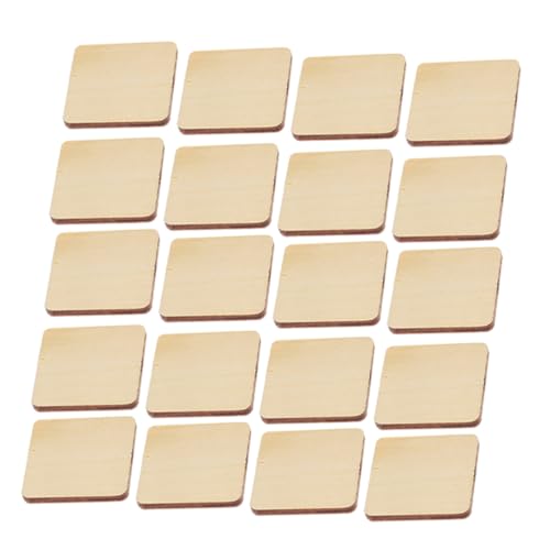 FONDOTIN 100 Stück Teiliges Unbemalter Quadratischer Holzplatten für Diy Bastelprojekte Kinderholz zum Bemalen und Dekorieren Natürliches Holzstück für Kreative Handarbeiten von FONDOTIN