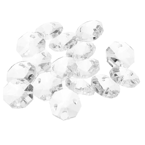 FONDOTIN 100 Stück Transparente Glasperlen mit Doppelloch Kristallperlen für Perlenvorhänge Türdekoration und Schmuckherstellung Vielseitig für DIY Schmuck und Raumgestaltung von FONDOTIN