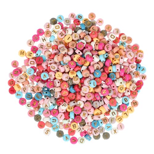 FONDOTIN 1000 Stück Bunte Buchstabenperlen DIY Armband Perlen aus Robustem Kunststoff für Schmuckherstellung und Basteln Runde Spacer Perlen mit Vielseitig Einsetzbar Zufällige Farbe FONDOTIN 1000 Stück Bunte Buchstabenperlen DIY Armband Perlen aus Robustem Kunststoff für Schmuckherstellung und Basteln Runde Spacer Perlen mit Vielseitig Einsetzbar Zufällige Farbe von FONDOTIN