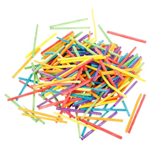 FONDOTIN 1000 Stück Teiliges Bunte Holzstäbchen Glatt ohne Splitter Farbenfrohe Bastelstäbchen für DIY Handarbeiten für Schule Geburtstag Gruppenaktivitäten und Kreative Projekte von FONDOTIN