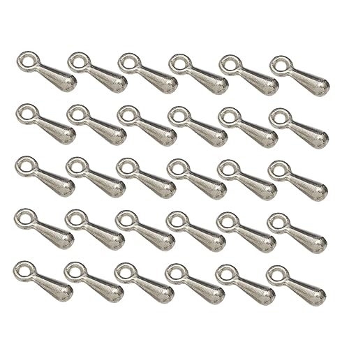 FONDOTIN 1000Stücke DIY Legierungsanhänger für Schmuckherstellung Silberne Tröpfchen Kettenende und Verlängerung für Armbänder und Ohrringe von FONDOTIN