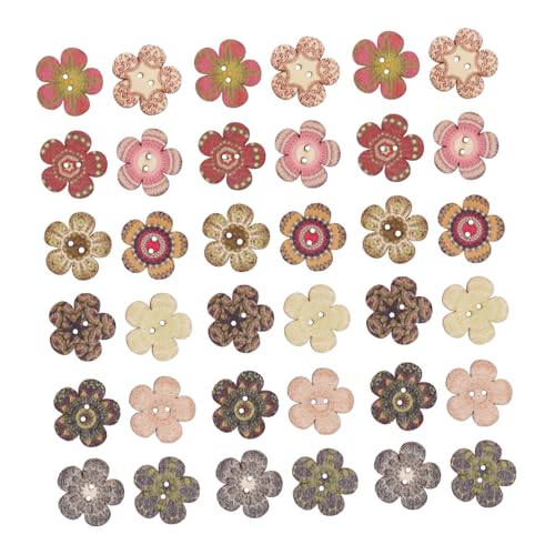 FONDOTIN 100Stücke Farbige Holzknöpfe Blumenform DIY Kleidung Accessoire Langlebig für Projekte Hochwertige Verarbeitung Vielseitige Dekorationselemente FONDOTIN 100Stücke Farbige Holzknöpfe Blumenform DIY Kleidung Accessoire Langlebig für Projekte Hochwertige Verarbeitung Vielseitige Dekorationselemente von FONDOTIN