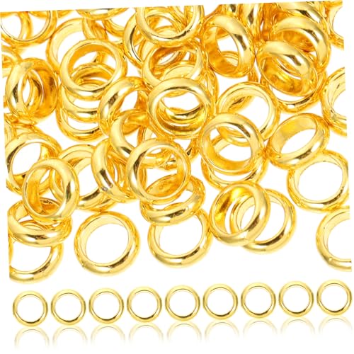 FONDOTIN 100Stücke Große Spacer Perlen Legierung für DIY Schmuck Armbänder und Halsketten Bastelperlen Goldfarbe Zubehörteile für Retro und Vintage Designs von FONDOTIN