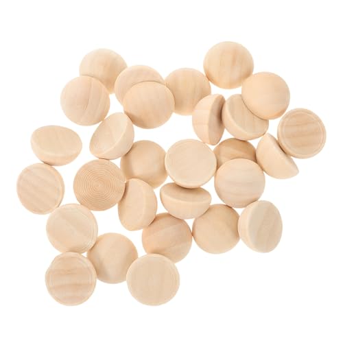 FONDOTIN 100Stücke Halbkreisförmige Holzperlen Natürliche DIY Bastelperlen für Kreative Handarbeiten Glatte Oberfläche für Schmuck Dekoration und Mehr von FONDOTIN