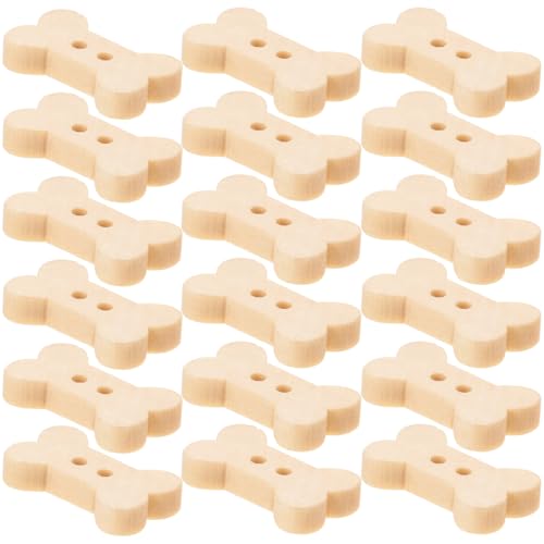 FONDOTIN 100Stücke Holz Knochenform Nähknöpfe DIY Bastelknöpfe für Kinderbekleidung Langlebig für Projekte und Dekorationen von FONDOTIN