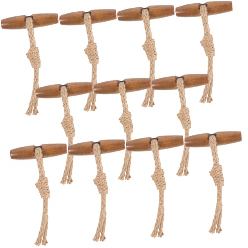 FONDOTIN 10Paare Abnehmbare Holzknöpfe für Kleidung Vintage Hornknöpfe Stabilem Baumwollseil und Harz für Mäntel Jacken Pullover und DIY Projekte von FONDOTIN