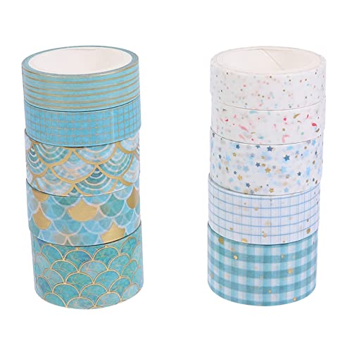 FONDOTIN 10Rollen Washi Tape Dekoratives Klebeband mit Goldfolie für Scrapbooking DIY Projekte Geschenkverpackung und Journaling Einzigartiges Design FONDOTIN 10Rollen Washi Tape Dekoratives Klebeband mit Goldfolie für Scrapbooking DIY Projekte Geschenkverpackung und Journaling Einzigartiges Design von FONDOTIN