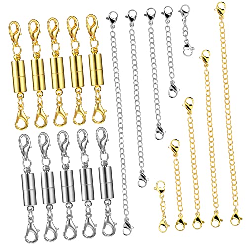 FONDOTIN 10Stücke Halskette Extender mit Magnetverschluss für DIY Schmuckherstellung Silbern für Halsketten Armbänder und Fußkettchen Leicht Anzubringen und Vielseitig von FONDOTIN