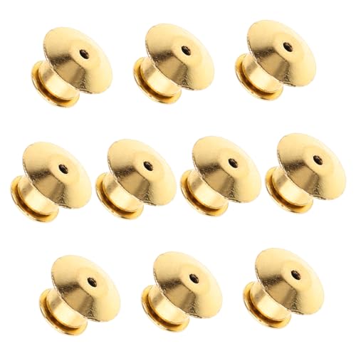 FONDOTIN 10Stücke Metall Pin Rückseiten Sichere Broschennadel Verriegelungsverschlüsse Stabiler Sperrstift Für Emaille Pins Und Dekorative Abzeichen Für Basteln von FONDOTIN