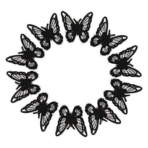 FONDOTIN 10Stücke Schmetterlings Applikationen zum Aufnähen oder Aufbügeln Stickerei Patches für Stoffreparatur und Dekoration von Kleidung für DIY Projekte von FONDOTIN