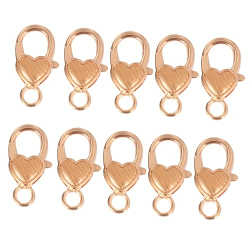 FONDOTIN 10Stücke Teiliges Herzform Hummerverschluss Alu Karabinerverschlüsse für Schmuckherstellung Zubehör für Armbänder und Leicht und Sicher Goldfarbe FONDOTIN 10Stücke Teiliges Herzform Hummerverschluss Alu Karabinerverschlüsse für Schmuckherstellung Zubehör für Armbänder und Leicht und Sicher Goldfarbe von FONDOTIN