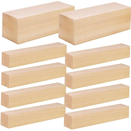 FONDOTIN 10Stücke Unfertige Holzschnitzblöcke für DIY Holzprojekte Schnitzen und Basteln Hochwertigem Basswood Vielseitig Einsetzbar von FONDOTIN