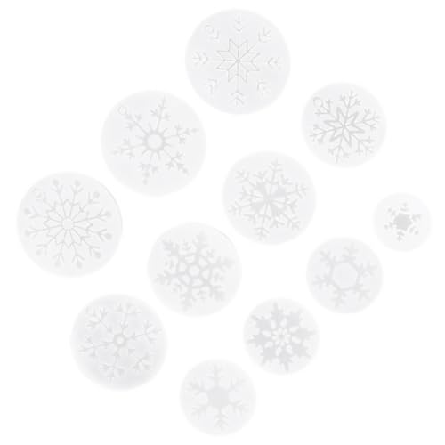 FONDOTIN 11 Stück Teiliges DIY Schneeflocken Silikonform Flexible Transparente Epoxidharz Anhänger Gießformen Vielseitige für Kreative Schmuckherstellung und Bastelprojekte von FONDOTIN