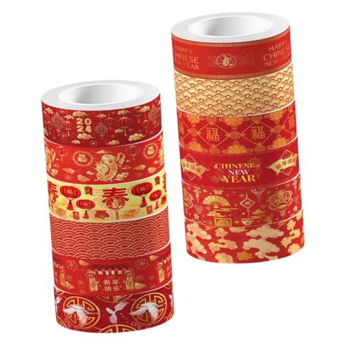 FONDOTIN 12 Rollen DIY Washi Tape Bunte Klebebänder für Scrapbooking Partydeko DIY Projekte für Drachenjahr Neujahrsfest FONDOTIN 12 Rollen DIY Washi Tape Bunte Klebebänder für Scrapbooking Partydeko DIY Projekte für Drachenjahr Neujahrsfest von FONDOTIN