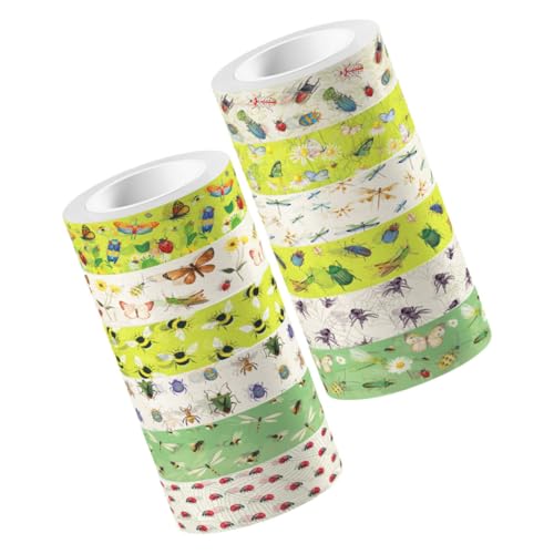 FONDOTIN 12 Rollen Transparentes Washi Tape mit Insekten und Schmetterlingsdruck Dekoratives DIY Klebeband für Scrapbooking Tagebuch Fotoalben und Geschenkverpackungen FONDOTIN 12 Rollen Transparentes Washi Tape mit Insekten und Schmetterlingsdruck Dekoratives DIY Klebeband für Scrapbooking Tagebuch Fotoalben und Geschenkverpackungen von FONDOTIN