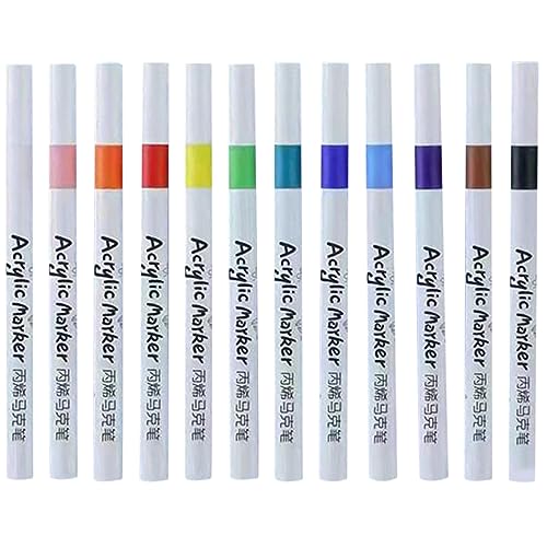FONDOTIN 12 Stück Acryl Marker Wasserfeste Farbmarker für DIY Projekte Malen Zeichnen Keramik und Steine für Künstler und Bastelenthusiasten FONDOTIN 12 Stück Acryl Marker Wasserfeste Farbmarker für DIY Projekte Malen Zeichnen Keramik und Steine für Künstler und Bastelenthusiasten von FONDOTIN