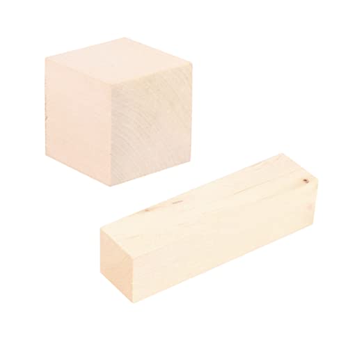 FONDOTIN 12 Stück DIY Unbehandelte Holzblöcke Quadratische und Rechteckige Holzstücke für Kreative Bastelprojekte für Malerei Dekoration und Personalisierte Ornamentgestaltung von FONDOTIN