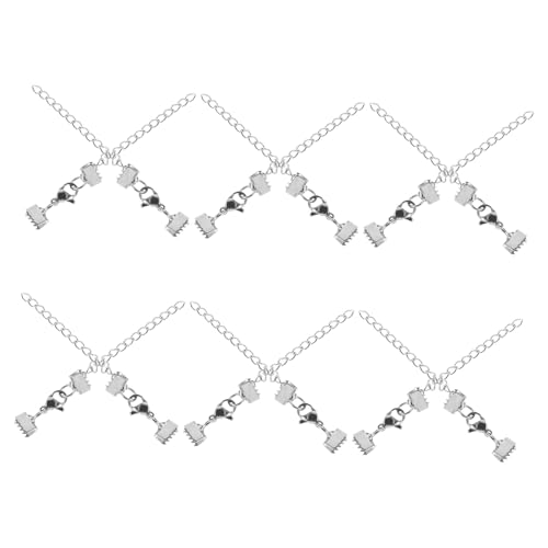 FONDOTIN 12 Stück Halskettenverbindungsverbesserungszubehör Choker Machen Erkenntnisse Armbandbandklemmen Bandklemmen Basteln Bandenden Crimpen Diy-schmuckfunde Silber Rostfreier Stahl von FONDOTIN