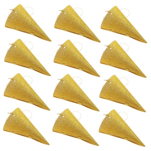 FONDOTIN 12 Stück Teiliges Glitzer Partyhüte Geburtstagsmützen für Erwachsene mit Königlichem Diadem Design Goldfarben mit Langem Band für Sicheren Sitz bei von FONDOTIN