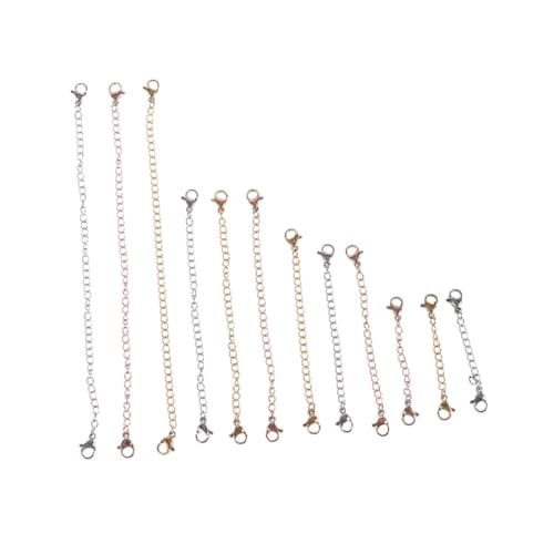 FONDOTIN 12 Stück Teiliges Halsketten Verlängerungsketten mit Doppelseitigen Federringen Silber Gold Roségold Verschiedene Längen Robust und Einfach zu Verbinden für DIY Schmuck FONDOTIN 12 Stück Teiliges Halsketten Verlängerungsketten mit Doppelseitigen Federringen Silber Gold Roségold Verschiedene Längen Robust und Einfach zu Verbinden für DIY Schmuck von FONDOTIN