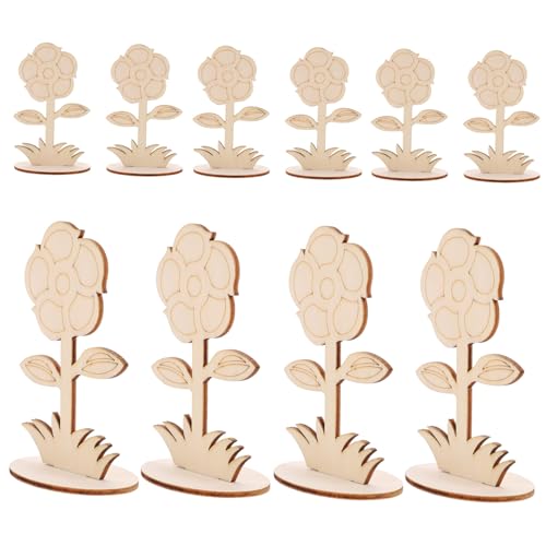 FONDOTIN 12 Stück Teiliges Holzblumen zum Bemalen Blanke Holzornamente mit Glatter Oberfläche Leicht und Bruchfest für DIY Bastelprojekte Tischdekoration Hochzeiten und Kreative Geschenke von FONDOTIN