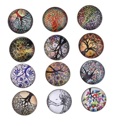 FONDOTIN 12 Stück Teiliges Life Tree Glasknopf Bunte DIY Schmuckknöpfe für Armbänder und Anhänger Hochwertige Runde Glasperlen für Damen Schmuckherstellung und Basteln FONDOTIN 12 Stück Teiliges Life Tree Glasknopf Bunte DIY Schmuckknöpfe für Armbänder und Anhänger Hochwertige Runde Glasperlen für Damen Schmuckherstellung und Basteln von FONDOTIN