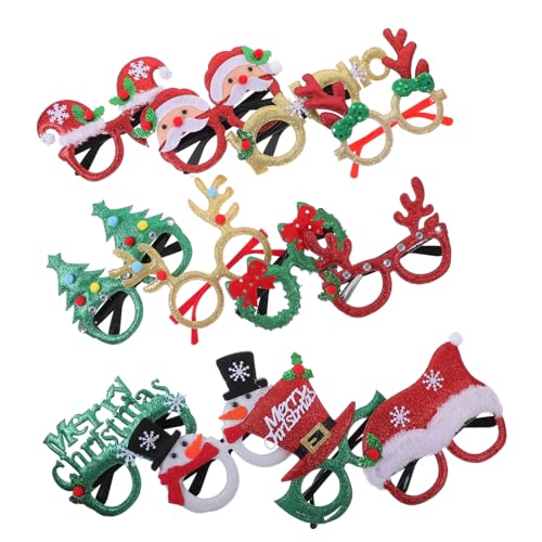 FONDOTIN 12 Stück Teiliges Lustige Weihnachtsbrillen aus Kunststoff Wiederverwendbare Partybrillengestelle mit Buntem Design Leicht und Bequem als Weihnachtskostüm Requisite für Feier und von FONDOTIN