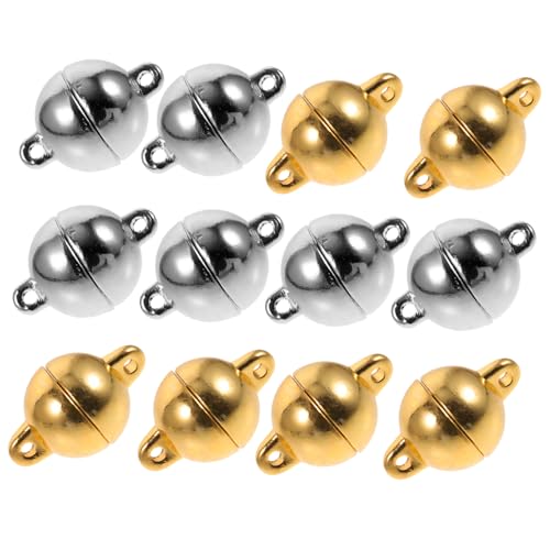 FONDOTIN 12 Stück Teiliges Magnetverschluss für Armbänder und Halsketten Glänzende Langlebige Schmuckverbinder zum Einfachen Ablegen DIY Zubehör für Handgefertigten Schmuck von FONDOTIN