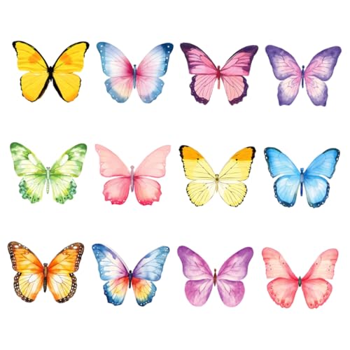 FONDOTIN 12 Stück Teiliges Memo Schmetterling Aquarell Haftnotizen mit Starkem Kleber für Büro und Zuhause Praktische Notizzettel für To do listen Planung und Erinnerung von FONDOTIN