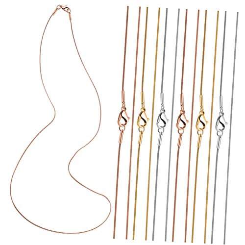 FONDOTIN 12 Stück Teiliges Schlangenketten mit Karabinerverschlüssen Diy für Schmuckprojekte in Silber Gold und Roségold für Haltbare Designs von FONDOTIN