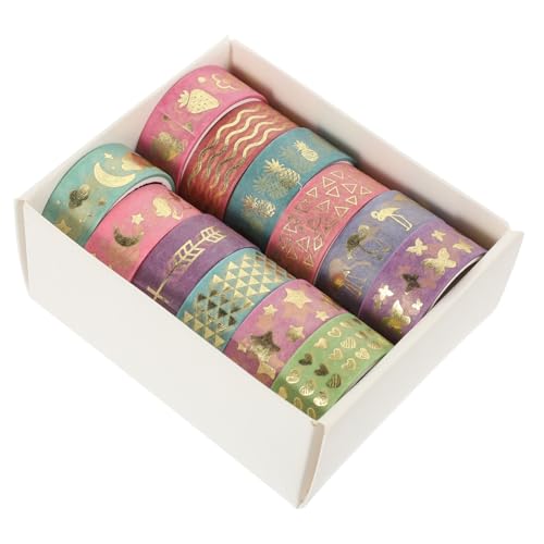 FONDOTIN 12 Stück Teiliges Washi Tape Dünnes Langlebiges Scrapbook Klebeband mit Goldener Folie Vielseitig für DIY Basteln Geschenkverpackung Journal und Partydekoration FONDOTIN 12 Stück Teiliges Washi Tape Dünnes Langlebiges Scrapbook Klebeband mit Goldener Folie Vielseitig für DIY Basteln Geschenkverpackung Journal und Partydekoration von FONDOTIN