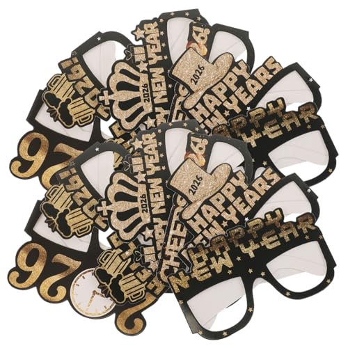 FONDOTIN 12 Stück Teiliges Year Photo Props Papierbrillen Schwarz-gold Erwachsene Partyzubehör für Silvesterfeier Fotorequisiten Dekoration FONDOTIN 12 Stück Teiliges Year Photo Props Papierbrillen Schwarz-gold Erwachsene Partyzubehör für Silvesterfeier Fotorequisiten Dekoration von FONDOTIN