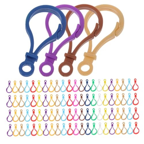 FONDOTIN 120 Stück Farbenfrohe Glühbirnenschlüsselkette Karabinerhaken Handwerksclips Hummerclips Schlüsselclips für Schlüsselanhänger Buntes Hummerklauenverschlussschlüsselkette Plastik von FONDOTIN