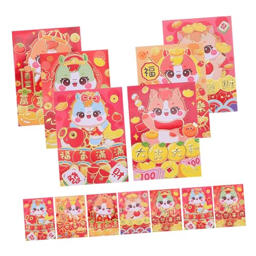 FONDOTIN 120 Stück Rote Umschläge Pferdejahr Cartoon Kleine Pferde Hongbao Umschläge für Frühlingsfest Geldgeschenke Traditionelle Chinesische Neujahrsfeier Geburtstagsfeier von FONDOTIN